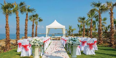 Olympic Lagoon Resort Paphos Weddings | Olympic Holidays Lagoon Wedding, Cyprus Wedding Venues, Paphos Cyprus, Cyprus Wedding, Europe Wedding, Wedding Abroad, Paphos, Outdoor Reception, Wedding Team