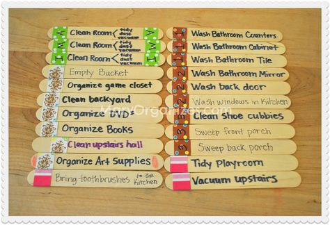 Kids Job Chart, Chore Jar, Chore Sticks, Kid Chores, Kids Charts, Chore Organization, Chore Ideas, Chores Chart, Organize Kids