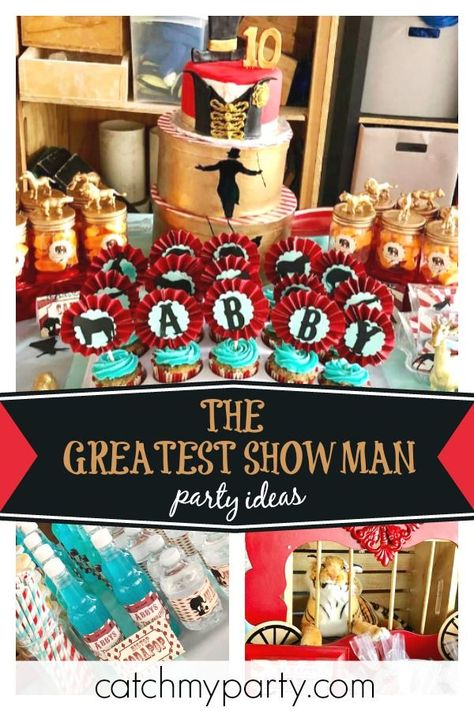 The Greatest Showman Party Ideas, The Greatest Showman Birthday Party, Greatest Showman Birthday Party, Greatest Showman Party, Carnival Party Foods, Fairy Party Food, Circus Trapeze, Inside Out Party Ideas, Circus Birthday Party Theme