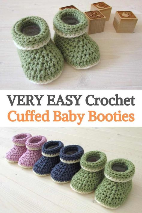 Simple Crochet Step By Step, Newborn Crochet Shoes, Free Crochet Patterns For Easy Baby Booties, Easy Baby Booties Crochet Pattern Free, Crochet Baby Booties Patterns Free Easy, Free Crochet Pattern For Baby Booties, Newborn Crochet Ideas, Easy Crochet Booties, Newborn Crochet Booties Free Pattern