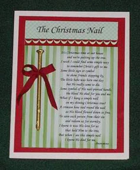 Christmas Legends, Nail Ornament, Nail Christmas, Christ Christmas, The True Meaning Of Christmas, Christmas Poem, Skirt Diy, Christmas Program, Visiting Teaching