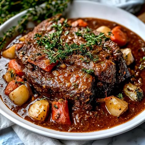 Italian Pot Roast: A Hearty and Flavorful Recipe Tuscan Style Pot Roast, Beef Coulotte Roast, Roast Dinner Crockpot, Tender Roast Recipes, Oven Pot Roast Recipes Beef, Italian Pot Roast Instant Pot, Italian Beef Roast Crockpot, Pot Roast Natashas Kitchen, Pot Roast Crock Pot Recipes Red Wine