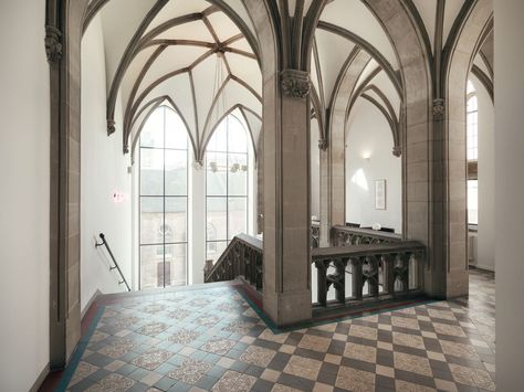 THE QVEST - Picture gallery Neo Gothic Interior Design, Gothic Interior Decor, Modern Gothic Architecture, Neo Gothic Architecture, Boutique Hotels Design, Gothic Interior, Neo Gothic, Cologne Germany, Structure Architecture