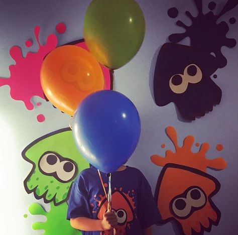 Splatoon Birthday Party, Splatoon Cake Ideas, Splatoon Party, Splatoon Themed Room, Splatoon Themed Birthday Party, Splatoon Party Ideas, Splatoon Party Decorations, Splatoon Birthday, Splatoon Birthday Party Ideas