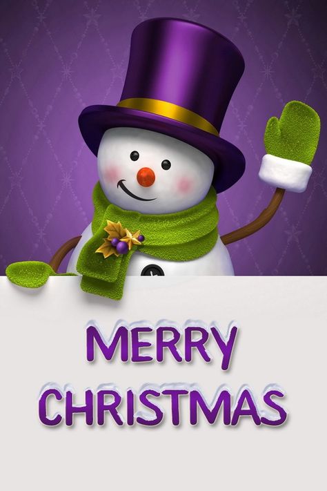 . Purple Merry Christmas, Snowman Wallpaper, Art Coquillage, Happy New Year Greetings, Purple Christmas, Merry Christmas To All, Noel Christmas, Cute Snowman, Merry Christmas And Happy New Year