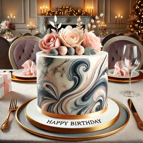 Beautiful Birthday Cakes for Ladies Celebrating Her Special Day5 47th Birthday Cake For Women, Lady Cake Ideas, 55 Birthday Cakes For Women, Beautiful Birthday Cakes For Women, 50th Birthday Cakes For Women Elegant, Marble Birthday Cake, Birthday Cakes For Ladies, Cakes For Ladies, Birthday Cake For Wife