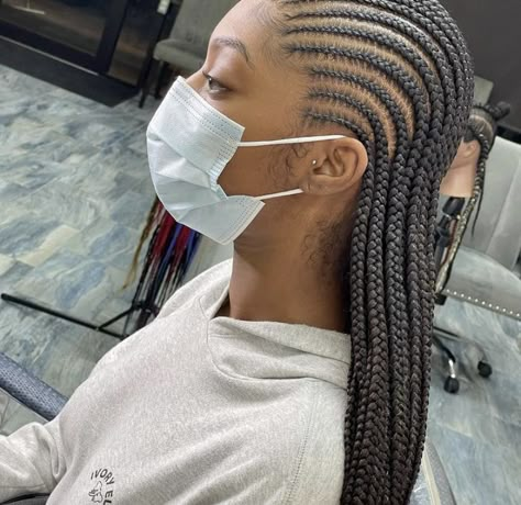 Conrows Lines With Braids, Lines Braids Hairstyles, Straight Up Cornrows Black Women, Conrows Lines, Straightback Cornrows Braids, Conrows Lines And Braids, Cornrow Hairstyle, Braided Lines, Braids Styling