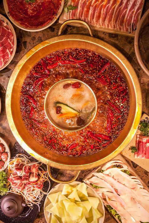 two-flavor sichuan hot pot: spicy pot and bone soup pot Bone Soup, Soup Pot, Hot Pot, Acai Bowl, Bowl, Quick Saves