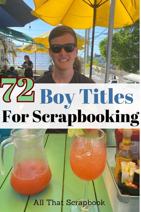 boy scrapbook titles Titles For Scrapbook Pages, Scrapbooking Titles Ideas, Scrapbook Ideas For Son, Boys Scrapbook Pages Ideas, Scrapbooking For Kids, First Page Of Scrapbook Ideas, Scrapbook Ideas Family, Hockey Scrapbook Layouts, Scrapbook Book Ideas