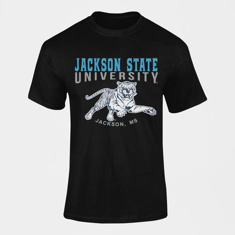 Jackson State University Tigers Jackson MS Short Sleeve T-Shirt Product Details Score big with this Jackson State University Tigers Jackson, MS Short Sleeve T-Shirt! Featuring a leaping tiger graphic and the Jackson, MS city name, this tee will show your Tiger pride in style. Go tigers! Features: Retail fit Unisex sizing Disclaimer: Colors may appear different than they appear online. Shirt brand may vary based on inventory availability. Product Description (may vary by shirt brand, style, and/o Jackson State University, Go Tigers, Jackson Ms, Jackson State, Tiger Graphic, Brand Style, Shirt Brand, State University, University