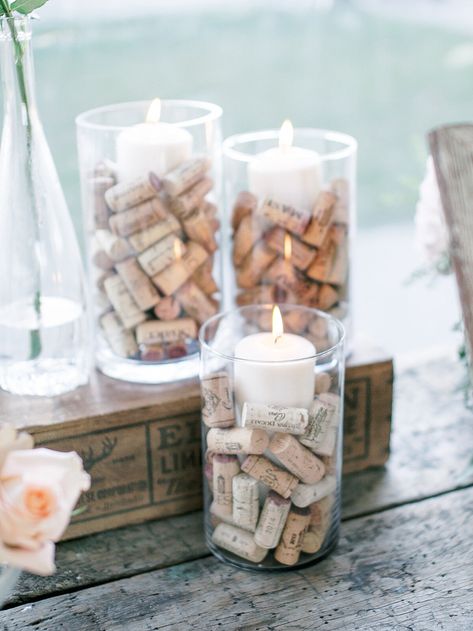 Wedding Wine Cork Ideas, Cork Centerpiece Wedding, Wine Cork Centerpiece Ideas, Wine Corks Wedding Ideas, Wine Cork Centerpiece Wedding, Wedding Corks Ideas, Cork Wedding Decor, Wine Theme Centerpieces, Winery Bridal Shower Decor