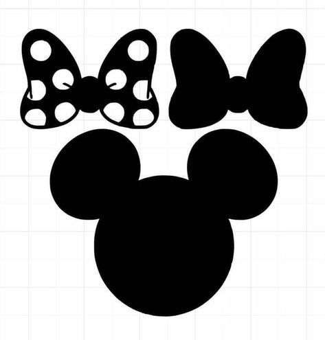 Minnie Mouse Printables, Minnie Mouse Decorations, Boys 1st Birthday Cake, Mouse Silhouette, Idee Cricut, Cricut Design Studio, Diy Cake Topper, Line Artwork, Minnie Mouse Bow