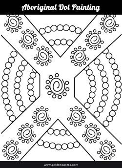 # Australia Day - January 26 # Aboriginal dot painting template for colouring. Ideas For Painting Rocks, Aboriginal Art For Kids, Aboriginal Symbols, Aboriginal Art Symbols, Australia Crafts, Aboriginal Art Dot Painting, Ideas For Painting, Aboriginal Dot Painting, Aboriginal Dot Art