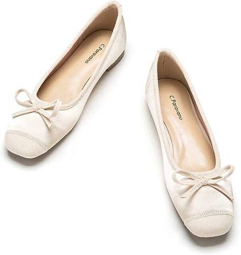 Elegant Slip-on Suede Ballet Flats, Elegant Suede Ballet Flats, Elegant Suede Slip-on Ballet Flats, Elegant Suede Party Flats, Elegant Suede Flats For Evening, Elegant Suede Evening Flats, Elegant Evening Suede Flats, Elegant Ballet Flats With Satin Bow, Elegant Beige Ballet Flats With Low Heel