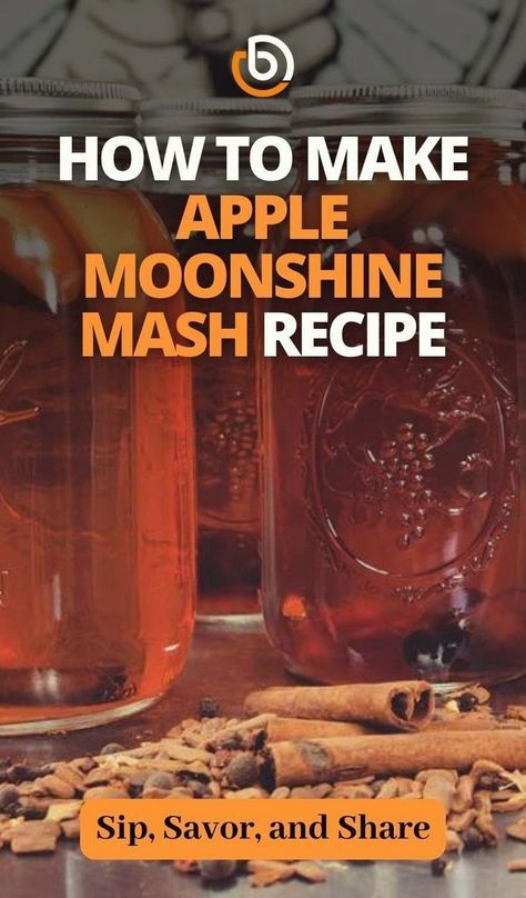 Who said making moonshine can’t be easy? The warmth and the flavor of your favorite apple pie combined with strong Everclear — all ready in an hour.Even though there are different variations of the apple pie moonshine mash recipe, we stick to the simplest one. Ours doesn’t require illegally distilled alcohol or illegally bought moonshine. Keep in mind that distilling alcohol requires a state permit. So, keep this in mind when you make variations of the recipe. Moonshine Mash Recipe, Apple Moonshine, Flavored Moonshine Recipes, Apple Pie Moonshine Drinks, Apple Pie Drink, Apple Pie Moonshine Recipe, Homemade Moonshine, Moonshine Recipe, Apple Pie Moonshine