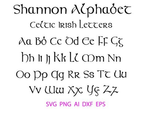 Celtic Font Svg Irish Font Svg Celtic Lettering Old Irish | Etsy Ireland