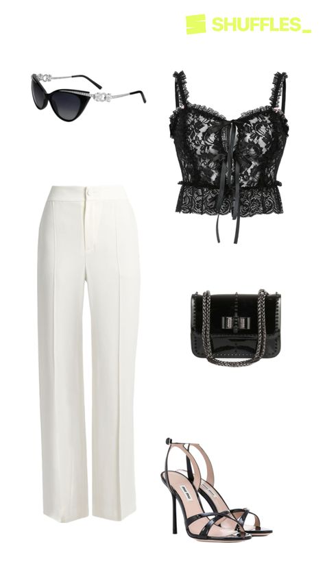 This elegant gorgeous white trouser snd lace crop top with heeled sandals is a perfect sophisticated summer outfit. Can be worn: date, party , club , evening, cocktail, going out and more. #outfitinspo #oldmoney #elegant #chic #summer Outfitinspo Style, Fashion Trend Board, Classy Summer Outfits, Cocktail Club, Badass Style, Summer Elegant, Over 50 Womens Fashion, Evening Cocktail, Fashion Group