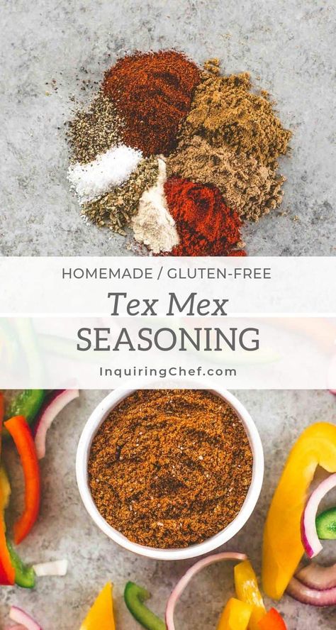 Six easy recipes for seasoning and spice blends that will add big flavor to hundreds of meals. Tex Mix Recipe, Tex Mex Sauce Recipes, Tex Mex Seasoning, Tex Mex Spice Blend, Mexican Spice Mix Recipe, Tex Mex Seasoning Recipe, Texmex Seasoning, Southwestern Seasoning Recipe, Southwest Spice Blend Recipe