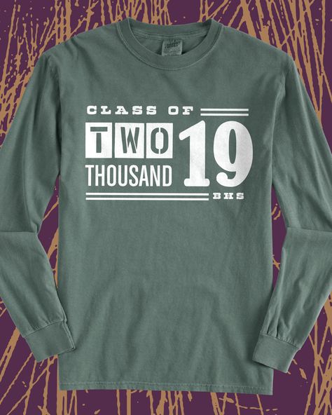 Class of 2019 vintage long sleeve tee - design idea for custom shirts - class shirt, graduation, class pride, school pride, school spirit, seniors, #squad, school sports Class Of 2030 Shirt Ideas, School Alumni Shirt Ideas, Alumni Shirts, Class Tshirts Designs Elementary, Class Of 2027 Shirt Ideas, Alumni Shirts Ideas, Class Of Shirts, Prom Shirts Ideas Design, Alumni Tshirt Design Ideas