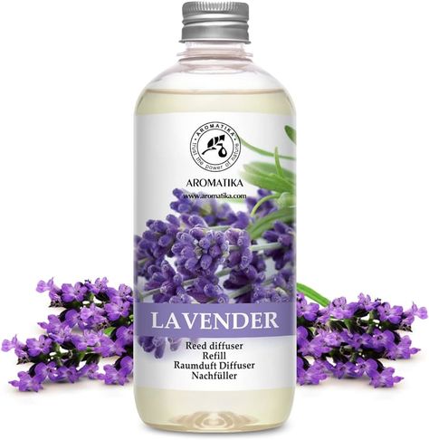 Lavender Reed Diffuser Refill 500ml - Wardrobe Freshener - Home Fragrance Oil - Air Freshener - Aromatherapy - Essential Lavender Oil Diffuser - Scented Lavender Reed Diffuser Refill : Amazon.co.uk: Health & Personal Care Reed Diffuser Bottle, Scented Oil Diffuser, Reed Diffuser Refill, Lavender Fragrance, Diffuser Bottle, Scented Oils, Fragrance Diffuser, Best Oils, Lavender Oil