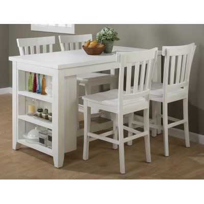 August Grove Zuniga Wooden Counter Height Dining Table Color: Pub Set, Pub Table Sets, Wooden Bar Stools, Wooden Counter, Patio Bar Set, Table Color, Counter Height Dining Table, Height Table, Counter Height Table