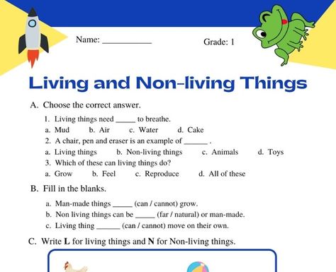 1st Grade Syllabus, Living And Non Living Things Worksheets Grade 3, Living Things And Non Living Things Worksheet For Grade 1, Living And Non Living Things Worksheets, Living Things And Non Living Things, Grade 3 Science Worksheets, Science Worksheets For Grade 1, Non Living Things, Grade 3 Science