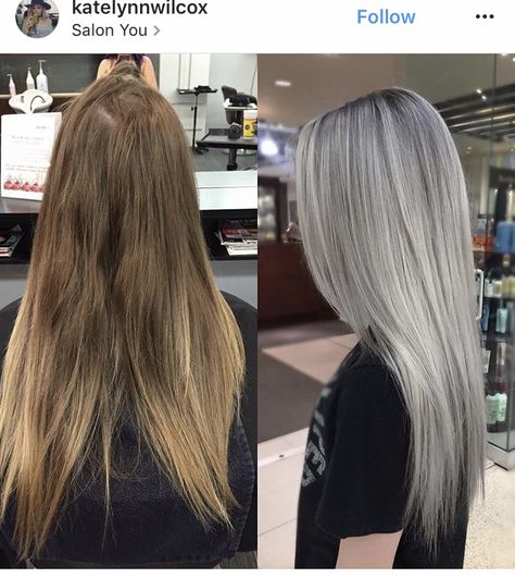 Platinum Silver Hair Highlights, Platinum Silver Hair, Silver Hair Highlights, Silver Blonde Hair, Silver Hair Color, Silver Blonde, Ash Blonde Hair, Blonde Hair Looks, Brown Blonde Hair