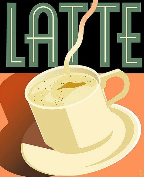 Art Deco Poster                                                                                                                                                                                 More Arte Art Deco, Tea Labels, Coffee Places, Art Deco Poster, Deco Poster, Coffee Poster, Art Print Display, Art Deco Posters, Foam Bath