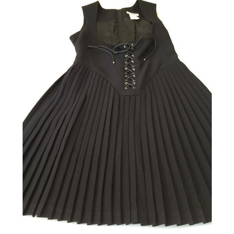 Thierry MuGLeR Corset Dress pleated French Couture jumper black Avant... ($775) ❤ liked on Polyvore featuring tops, sweaters, goth corset, lace up front top, wool jumper, front lace corset and corset tops Mugler Corset, French Couture, Goth Corset, Uniform Dress, Dress Pleated, Thierry Mugler, Fashion Wishlist, Lace Corset, Mode Inspo