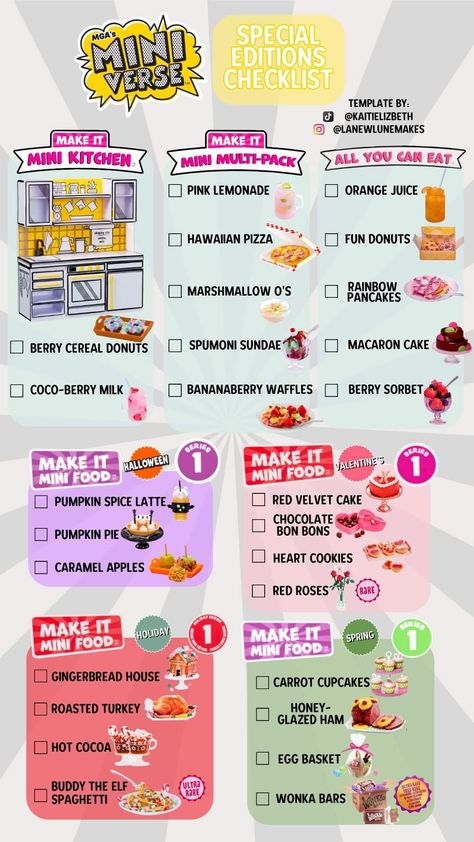 Mini Brands Checklist, Miniverse Remix Ideas, Alexa Tricks, Mini Verse, Berry Cereal, Mini Cafe, Miniture Food, Berry Sorbet, Kids Toy Shop