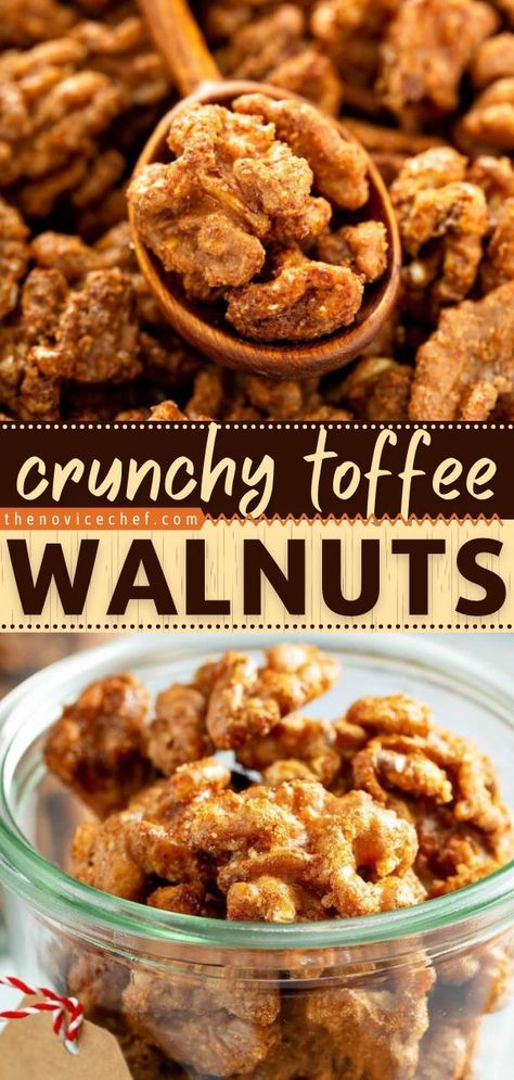 Easy Candied Walnuts Recipe, Chocolate Walnuts Recipes, Nuts Snacks Ideas, Nut Roaster Recipes, Toffee Nuts Recipe, 3 Ingredients Appetizers, Nut Tray Ideas, Nut Mix Recipe Homemade, Toffee Brittle Recipes