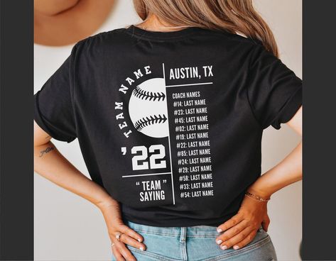 Volleyball Basketball Mom Shirts, Softball Tournament Shirts Design, Football Team Mom Shirts, Team Mom Baseball Shirts, Svg Softball Free, Softball Championship Shirt Ideas, Team Manager Shirts, Team Roster On Back Of Shirt, Baseball Team Shirt Designs