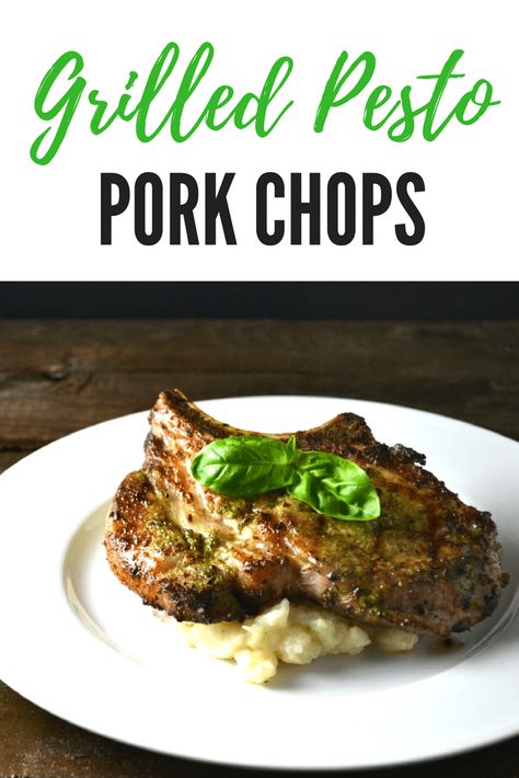 Grilled Pesto Pork Chops - Delish D'Lites Pesto Pork Chops, Mustard Glazed Pork Chops, Pork Chops Grilled, Glazed Pork Chops Recipes, Center Cut Pork Chops, Bbq Pork Ribs, Glazed Pork Chops, Glazed Pork, Pork Rib Recipes