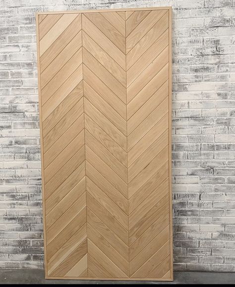 Custom Chevron White Oak Barn Door Interior Door Herringbone - Etsy Wallpapered Barn Door, Herringbone Door, Oak Barn Door, Pocket Doors Bathroom, Barn Door Interior, Rv Interior Design, Chevron Door, Boho Apartment, Wooden Barn Doors