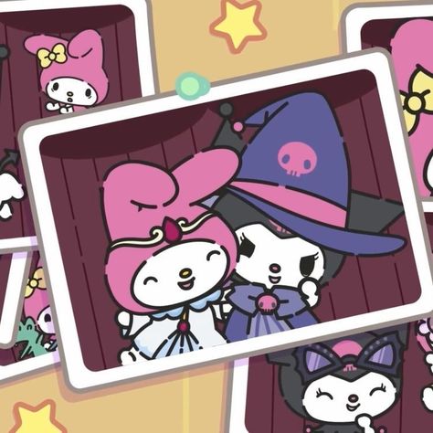 Horror Artwork Illustrations, Kuromi Y Melody, Kuromi And My Melody, Dark Kawaii, Hello Kitty Wallpaper Hd, My Melody And Kuromi, Melody And Kuromi, Widget Icons, Kuromi My Melody