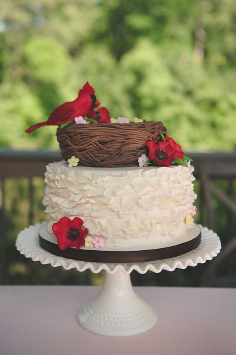 Torta Cardinal Cake, Bird Cake Topper Wedding, Bird Cake, Bird Cakes, Cake Bites, Amazing Wedding Cakes, Special Occasion Cakes, Specialty Cakes, Wedding Cake Inspiration