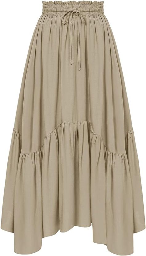 Amazon.com: Green Maxi Skirt for Women High Waisted Summer Long Skirt with Pockets Grey Green L : Clothing, Shoes & Jewelry Trending Skirt Outfits, Cute Long Skirts, Long Summer Skirts, Unique Skirts Design, Long Skirt With Pockets, Grey Clothes, Bridesmaid Dresses Ideas, Braid Rings, Vintage Style Skirts