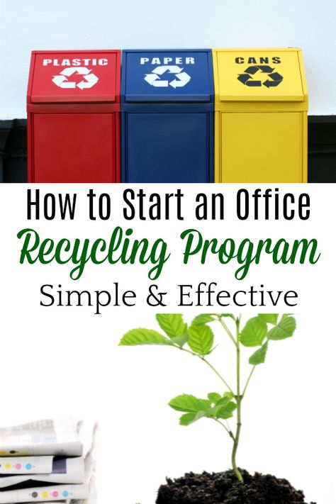 Do you recycle at home but want to do more? Start an office recycling. #recycling #office Recycling Club Ideas, Recycling Programs For School, Benefits Of Recycling, Recycling Companies, Toxic Free Living, Green Initiatives, Recycling Process, Plastic Free Living, Recycle Trash