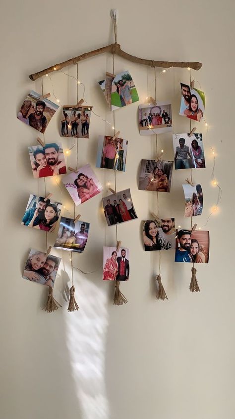 Room Decor Ideas Diy For Teens, Handmade Frames Ideas, Photo Frame Ideas Handmade, Photo Frame Decoration, Pola Macrame, Hiasan Bilik Tidur, Easy Room Decor, Diy Room Decor For Teens, Easy Diy Room Decor