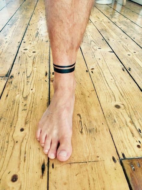 Ankle Cuff Tattoo, Ankle Bracelet Tattoos, Black Band Tattoo, Men's Ankle Bracelet, Ankle Band Tattoo, Ankle Tattoo Men, Leg Band Tattoos, Bracelet Tattoos, Band Tattoos For Men