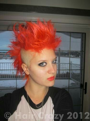 HI octane orange ..  #mohawk Multi Colored Hair, Mohawk Hairstyles, Orange Hair, Hair Photo, Special Effects, A Rainbow, Hair Goals, Hair And Nails, Hair Inspiration