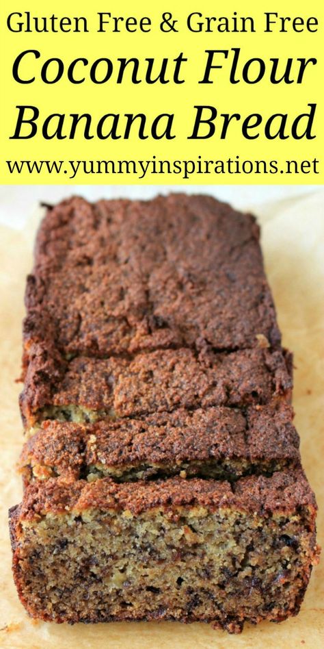 Banana Bread With Coconut Flour, Bread With Coconut Flour, Banana Bread With Coconut, Banana Bread Healthy Easy, Banana Bread Recipe Video, Recipes Using Coconut Flour, Coconut Flour Banana Bread, Coconut Flour Bread, Grain Free Bread