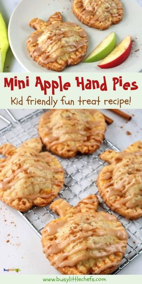 Apple Hand Pie Recipe, Mini Apple Hand Pies, Pies Easy, Hand Pie Recipes, Apple Hand Pies, Fun Dessert, Dessert Recipes For Kids, Recipe For Kids, Mini Apple Pies