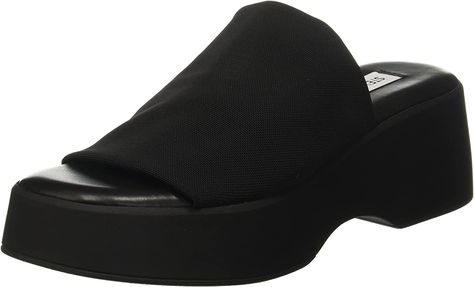 Steve Madden Women's SLINKY30 Wedge Sandal, Black, 8 M : Amazon.ca: Clothing, Shoes & Accessories Shoe Must Haves, Steve Madden Sandals Heels, Amazon Summer Outfits, Aesthetic Old Money, Aesthetic Old, Steve Madden Sandals, Summer Shoe, Amazon Favorites, Sandal Platform