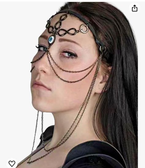 Steampunk Headpiece, Birthday Campaign, Head Chain Jewelry, Face Chain, Dark Beauty Fashion, Face Jewelry, Rave Mask, Chain Mask, Chain Harness