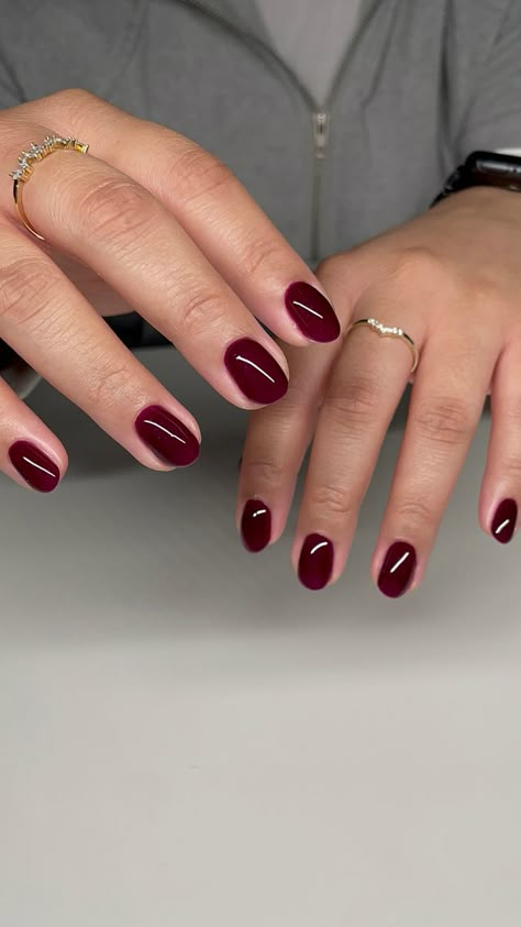 Cherry mocha nails by end best fall nail color Solid Color Holiday Nails, Short Cherry Mocha Nails, Dnd 751 Cherry Mocha, Dnd Holiday Nails, Cherry Mocha Nails Dnd, Cranberry Dip Nails, Cranberry Colored Nails, Mocha Cherry Nails, Holiday Nail Colors 2023