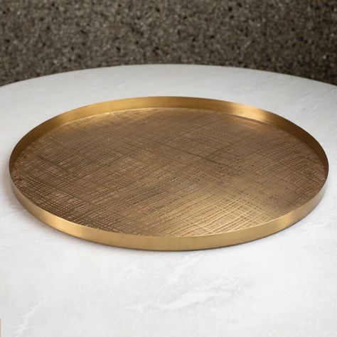 Classic Traditional Living Room, Ottoman Coffee Table Tray, Ottoman Coffee, Coffee Table Tray, Brass Tray, Global Views, Ottoman Coffee Table, Traditional Living Room, Round Tray