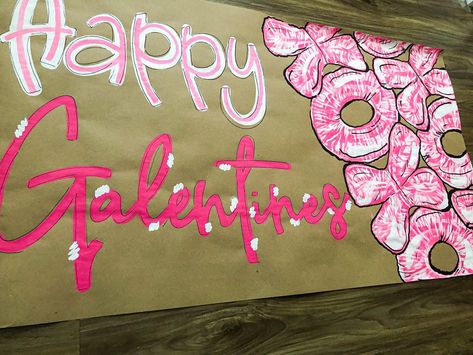 Who doesn’t love a Galentine’s Day banner!?💗🪩❤️💋🤍 #banner #banners #brownpaperbanner Kraft Paper Banner, Painted Banners, College Banner, Diy Party Banner, Painted Banner, Cute Banner, Kraft Paper Wedding, Cheer Signs, Graduation Party Planning