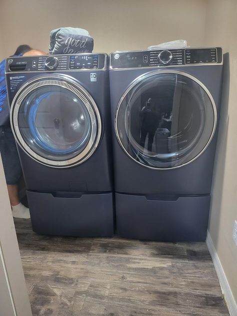 Blue Washer And Dryer, Ge Washer And Dryer Laundry Room, Laundry Room Blue Washer And Dryer, Ge Washer Dryer Combo, Ge Sapphire Blue Washer Laundry Room, Blue Washer And Dryer Laundry Room, Ge Washer And Dryer, Laundry Room Paint, New Washer And Dryer