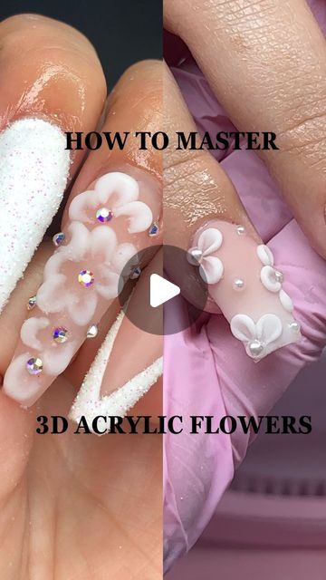 Acrylic Flower Tutorial Step By Step, How To Do Acrylic Flowers On Nails, 3d Acrylic Flowers, Flower Step By Step, Acrylic Brushes, Art Brush, Acrylic Flowers, Art Brushes, Holy Grail